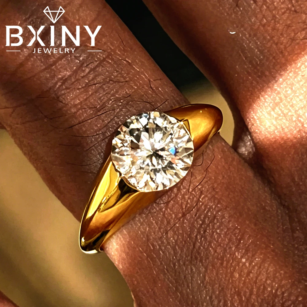 

BXINY 2CT Moissanite Ring 925 Sterling Silver for Women Sparkling Planet Shape Diamond Wedding Band Jewelry with GRA Certificate