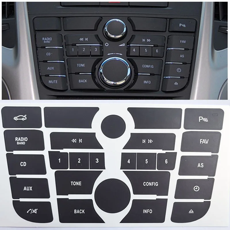 1 Set Car Center Console CD Radio Multimedia Button Repair Stickers Suitable for Buick Excelle GT/XT