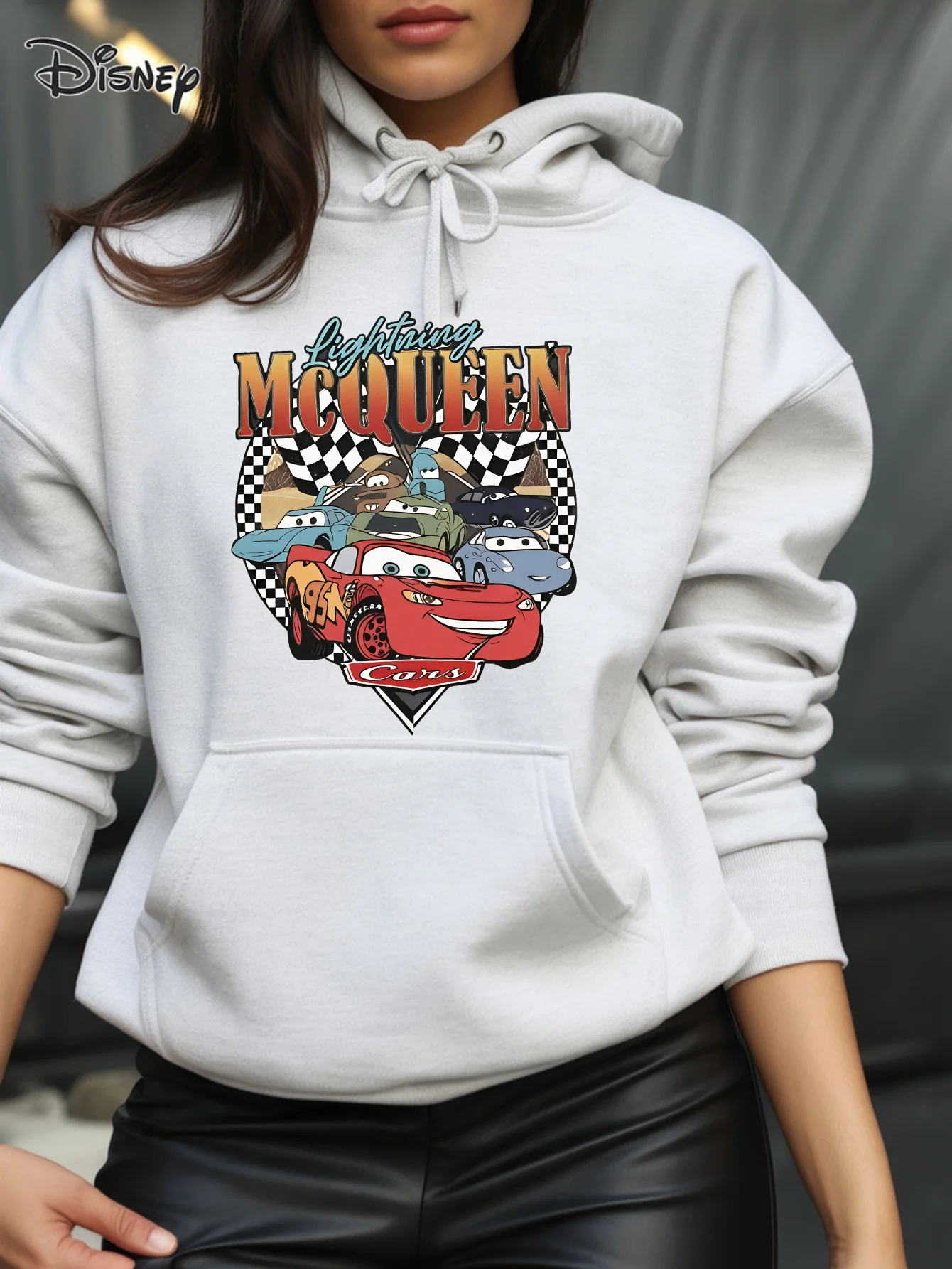 Disney Cars Lightning McQueen Frauen Hoodie Herbst Winter Casual Unisex Pullover Sweatshirt Kleidung Hoody Streetwear Übergroßen