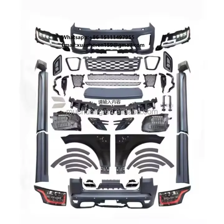 2023 for Range-Rover Sport Bodykit High Quality LED Headlights Front Bumper Lip Exterior Upgrade Compatible for 2014-2017 Range
