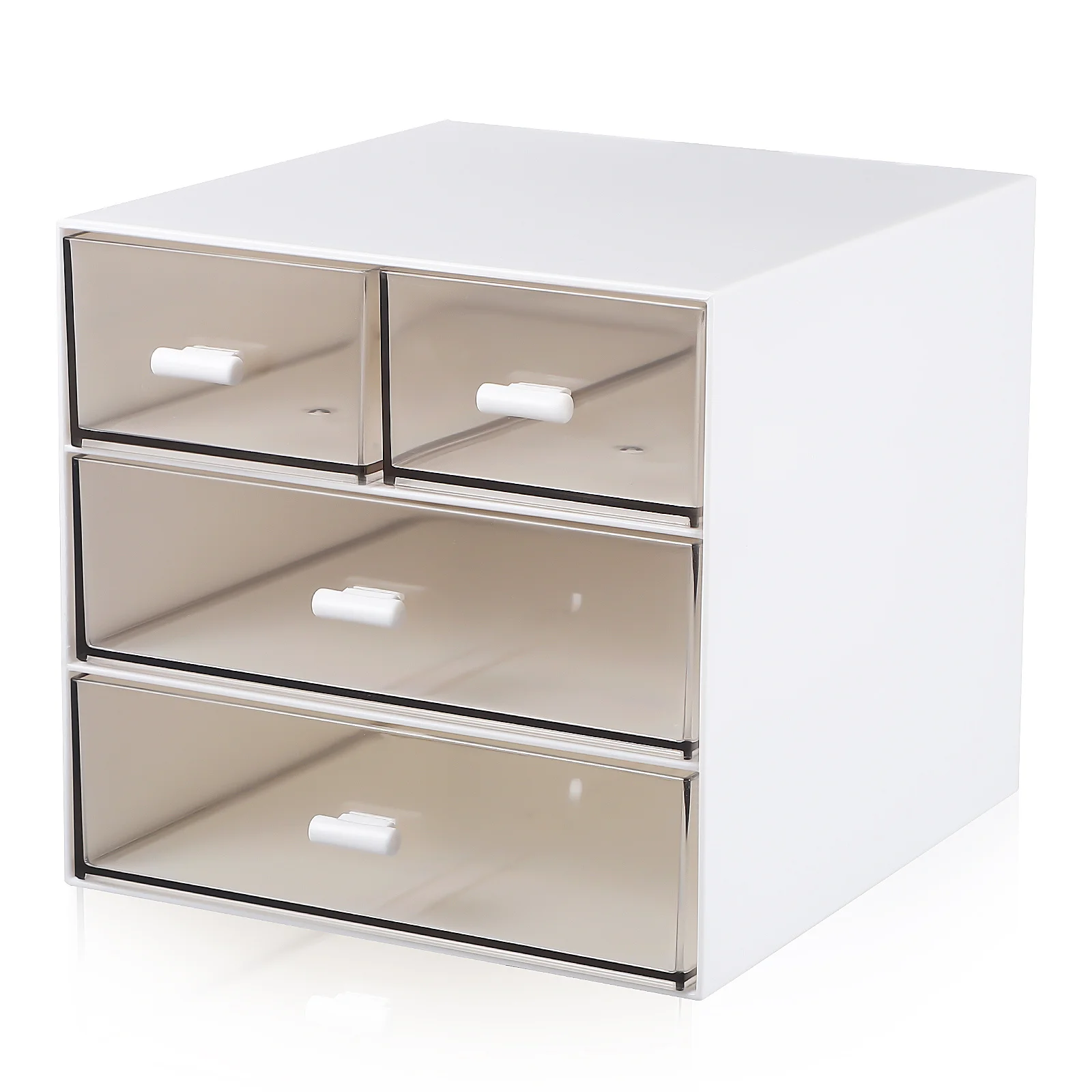 Desktop Drawer Organizer 3-Layer 4-Drawer Transparent Storage Box For Stationery Jewelry Makeup Pencils Countertop Drawers