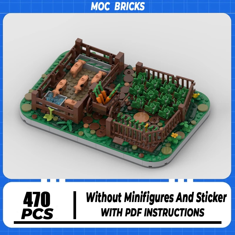 

Модель замка Moc, строительные блоки, овощной сад и кирпичи, модель DIY, сборка, строительная игрушка, праздничные подарки на день рождения