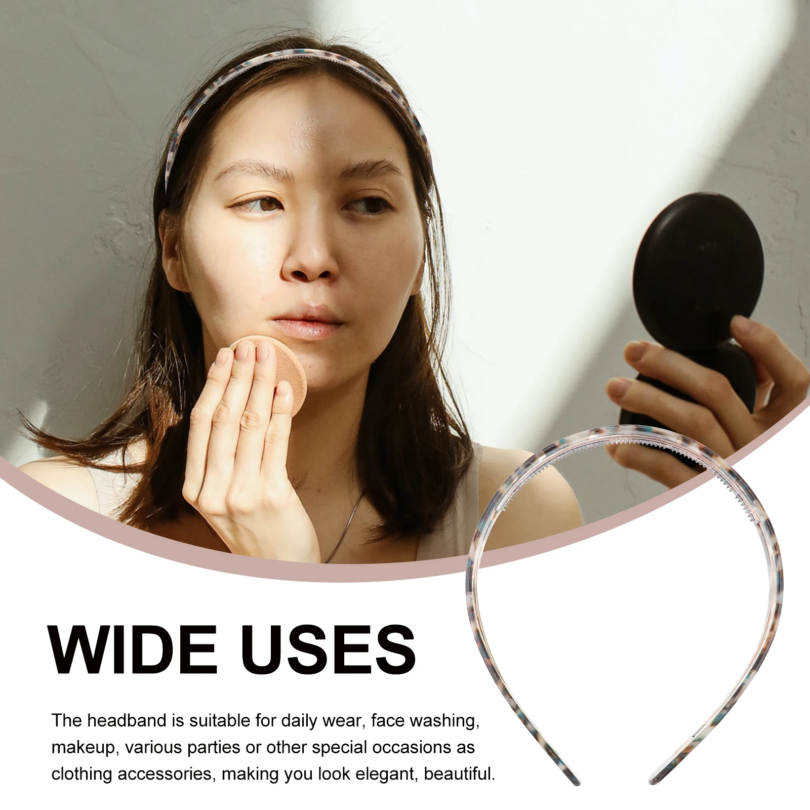 

1pc Non-Slip Hairband Tortoiseshell Acetate Face Washing Band Women Elegant Party Daily Wear Light Comfortable Man Hair