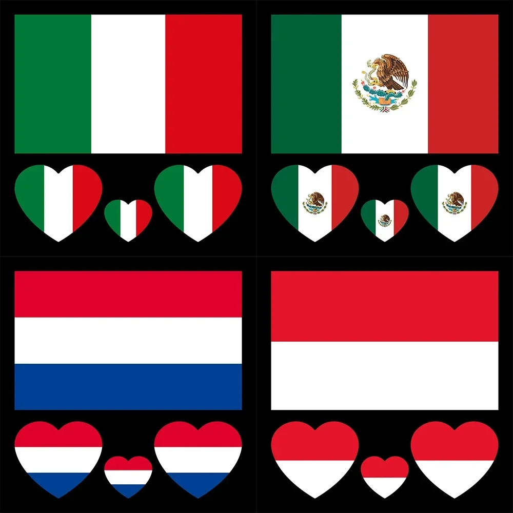 

European Flag Car Decals - Italian Polish Dutch Mexican Vinyl Stickers for SUV Bumper Window, Waterproof Patriotic Auto Decor