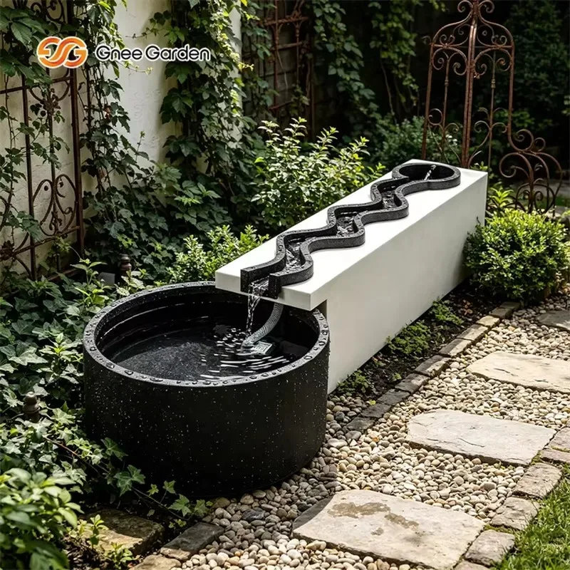 customizable decorative metal flower pot outdoor garden water feature