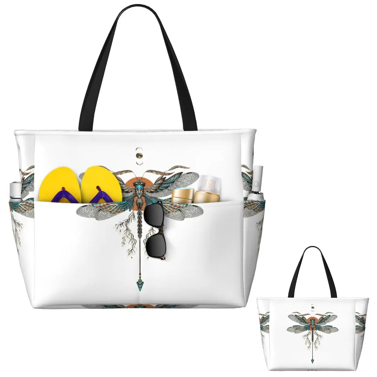Dragon Fly Tattoo Beach Tote Bag Deporte Gimnasio Yoga Duffle Bolso grande Bolsa de viaje para mujer Bolsa de fitness