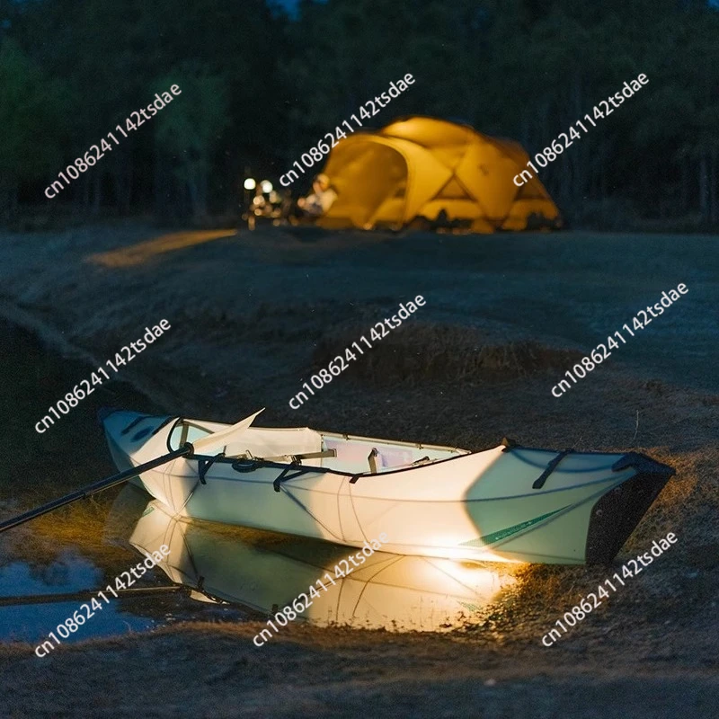 Single person foldable portable boat, canoe, camping, fishing, and drifting boat