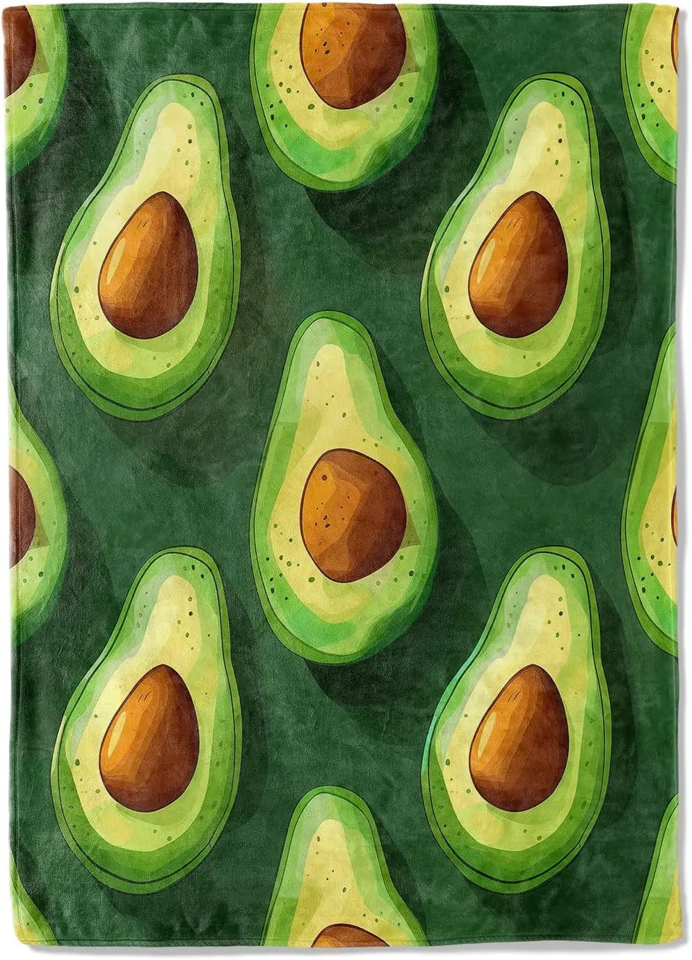 Vibrant Avocado Soft Flannel Throw Blanket - Perfect for Couch, Bed and Travel - Plush, Comfy, Lightweight & Warm - 60×50in