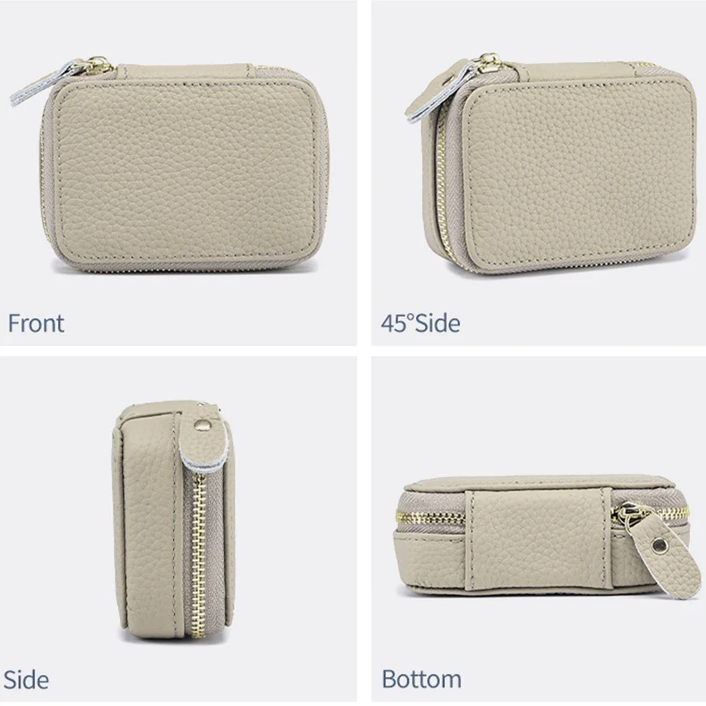 Small Makeup Bag Outdoor Coin Earphone Storage Pouch Leather Lipstick Lip Case Women Travel Cosmetic Organizer Purse with Mirror