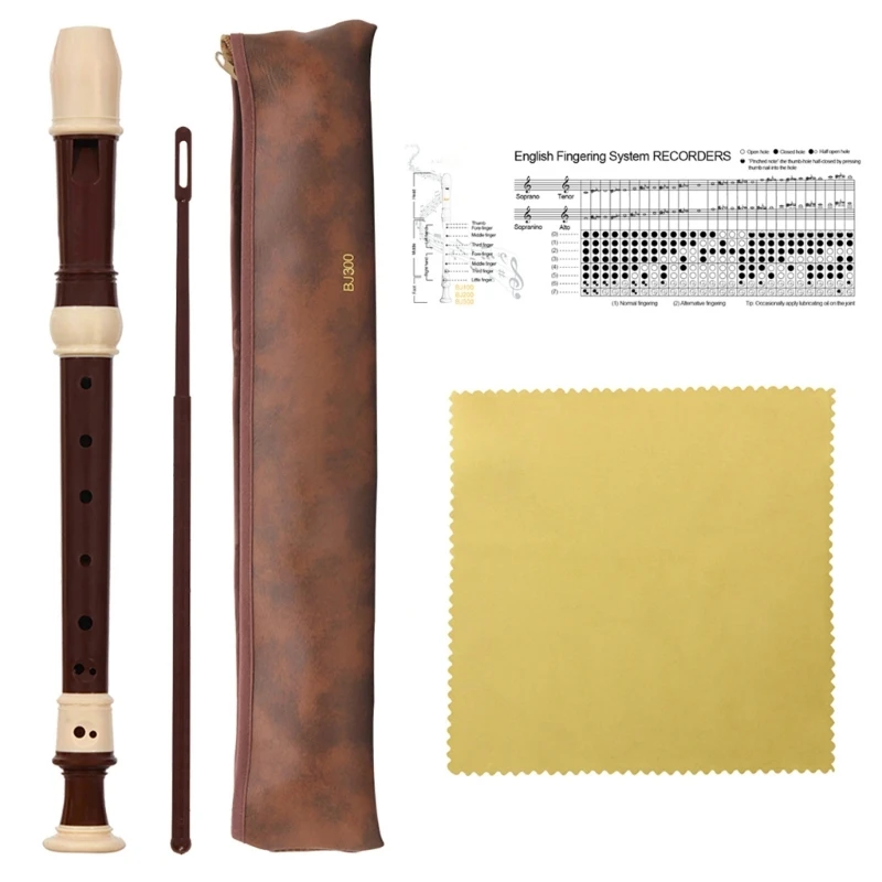 Flauta dulce soprano, clarinete barroco con tabla digitación, instrucciones, flauta con llave envío directo