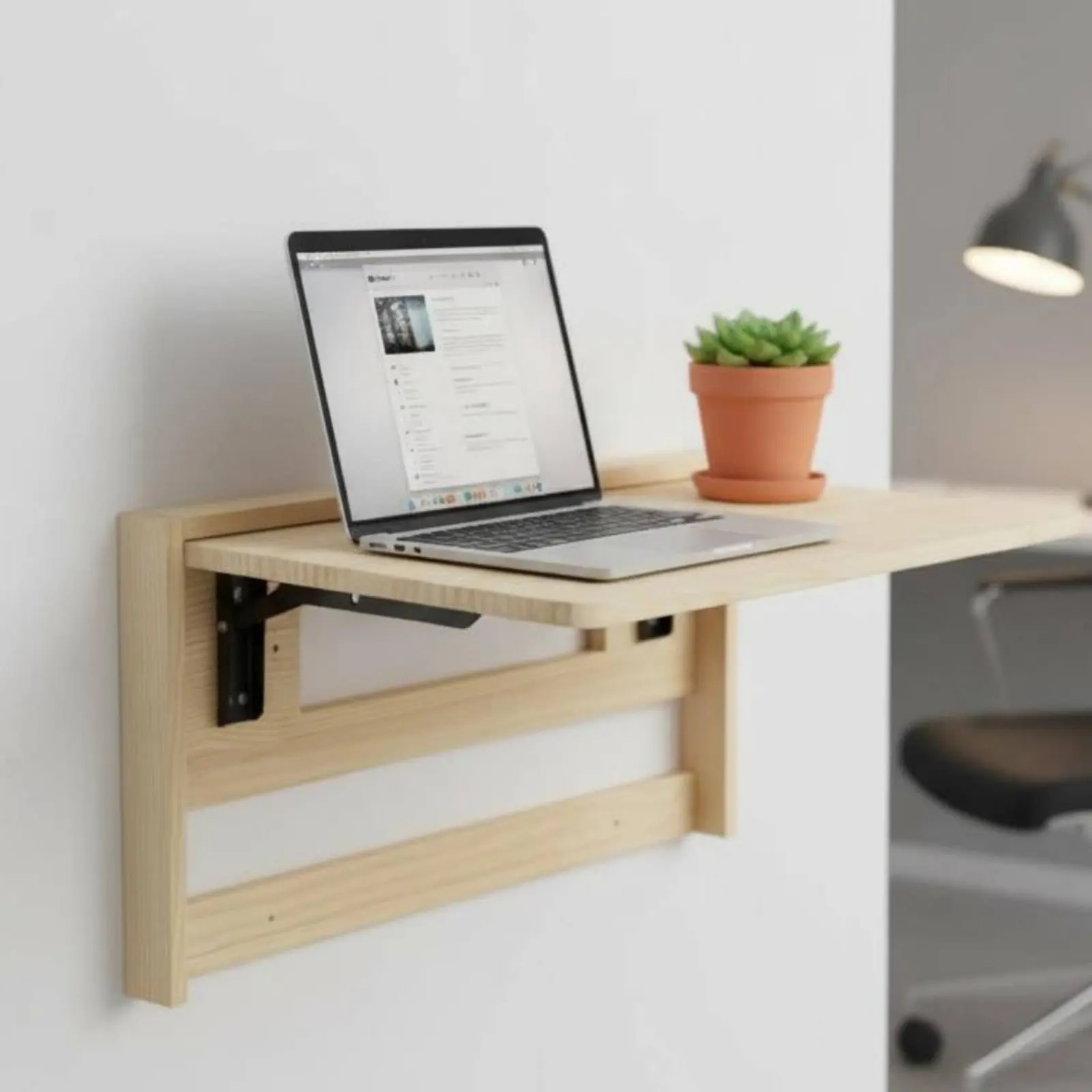 Wall Mounted Folding Desk Foldable Wooden Drop Panel Wall Table Laundry Folding Table High Load Capacity Sturdy Duty - view 4