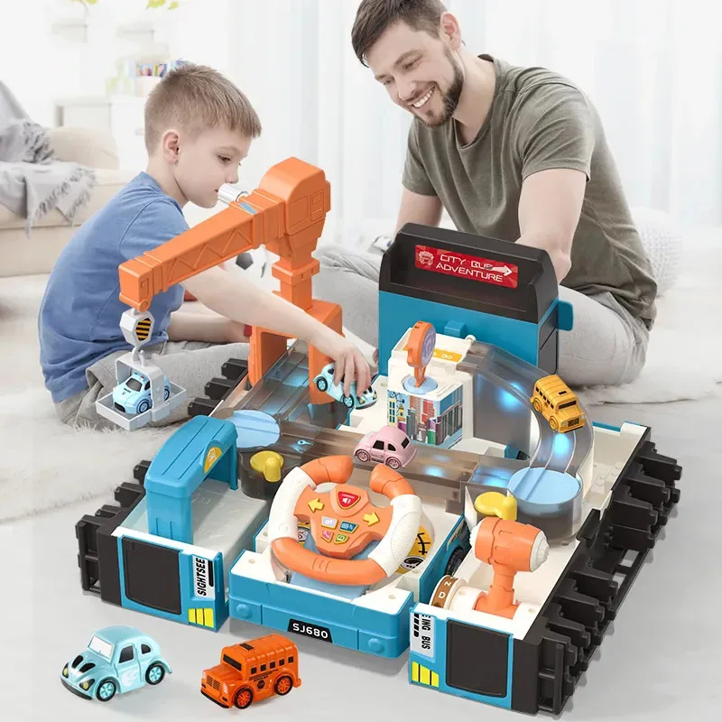 

Toys for Children Multifunctional Deformable Bus Toy With Steering Wheel Kids Indoor Fun Playset Educational Car Driving Toys