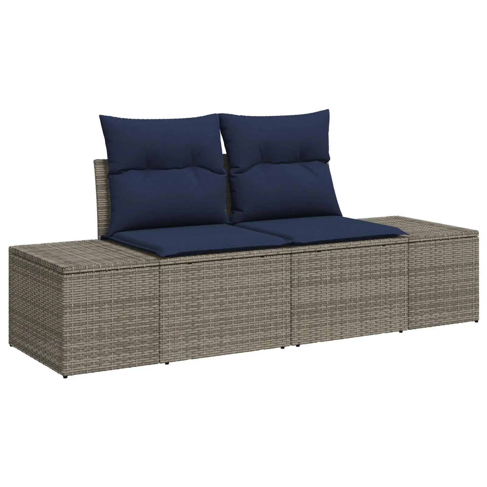 9 Piece Grey Poly Rattan Garden Sofa Set with Cushions Outdoor Furniture Patio Lounge Seating