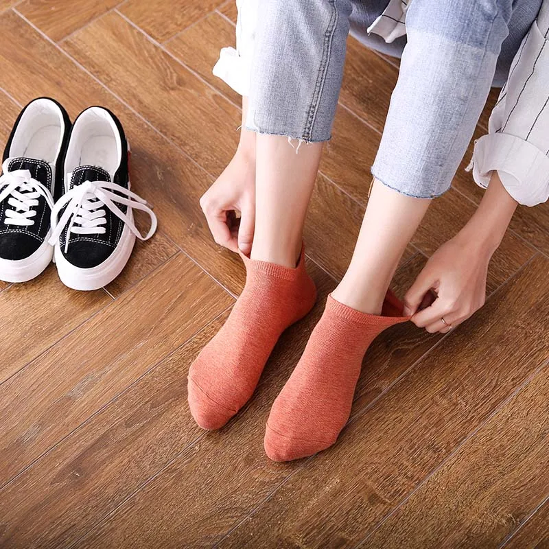 10 Paare/los frauen Baumwolle Socken Niedrigen Rohr Solide Gold Seide Stickerei Herz Krone Druck Kawaii Weiß Harajuku Kurze Socken – Detail 5