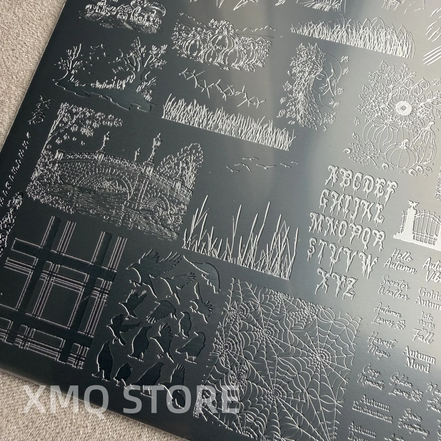 XMQ NAIL ART STAMPING PLATES HALLOWEEN VORLAGEPLATTEN HERBST-MOTIVPLATTEN – Detail 1