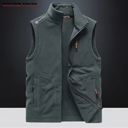 Standing Collar Vests Men's Autumn And Winter Warmth Double-sided Velvet Sleeveless Jacket Casual Windproof Vest Fleece Camisole