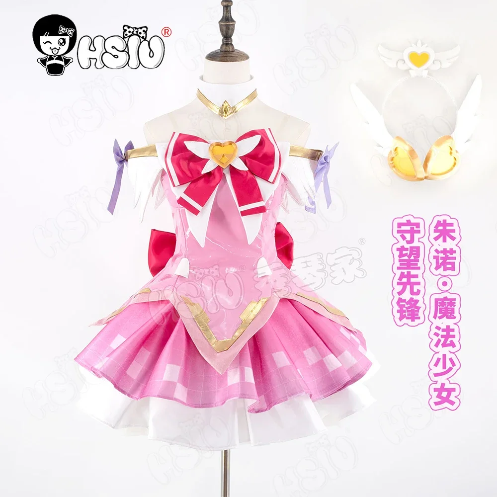 

2025 Game Overwatch Juno Cosplay Costume Wig Juno Cosplay Costume Wig Blonde Peach Pink Short Hair Magic Girl Skin Pink Skirt