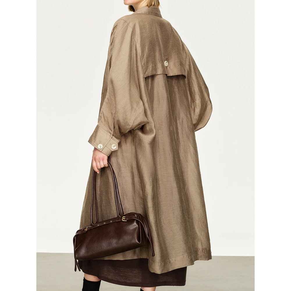 

Новая летняя женская ветровка из льна класса люкс средней длины с защитой от солнца, длинными рукавами и воротником