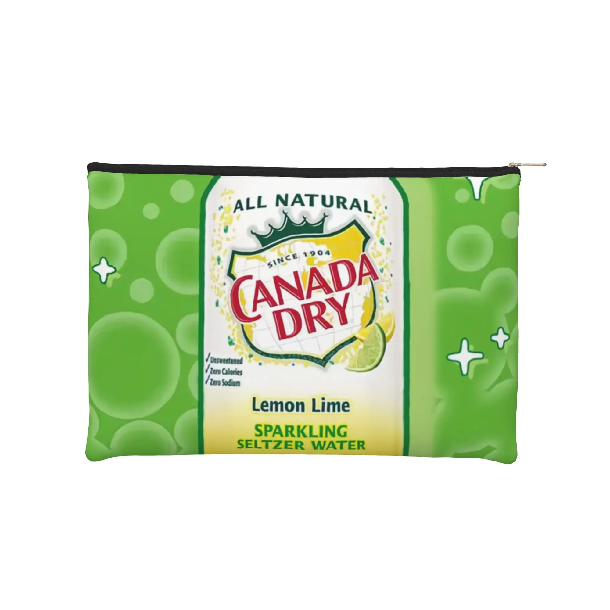 

Стильная косметичка Canada Dry Lemon Lime Seltzer в желтом цвете, дорожная косметичка Canada Dry на молнии, несессер для путешествий