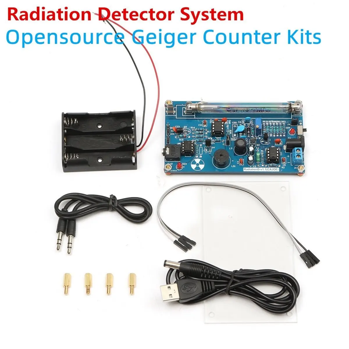 Assembled DIY Geiger Counter Kit,Radiation Detector System Tube Nuclear Radiation Detector (Assembly Test Completed)