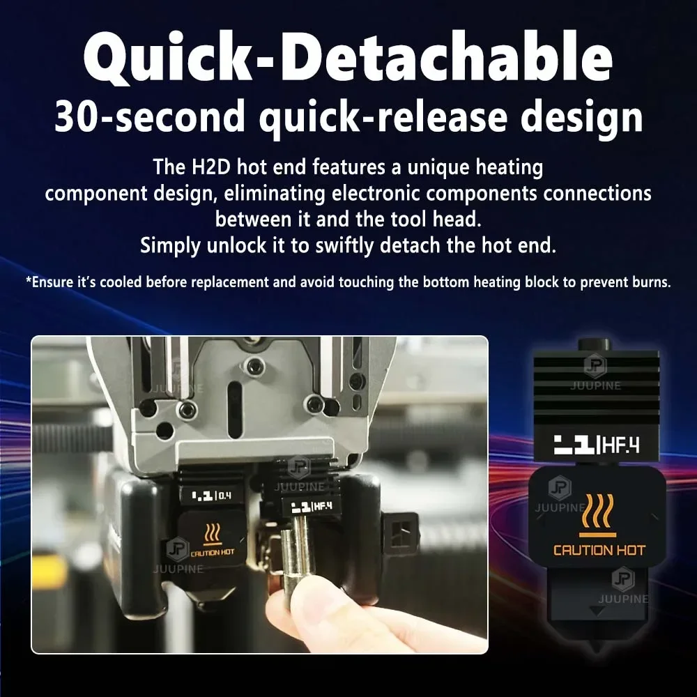 ل Bambu Lab H2D Hotend تدفق عالي 0.4 مللي متر 0.6 0.8 جودة عالية طباعة سريعة ترقية التبديل السريع لمجموعة فوهة Bambu Lab H2d