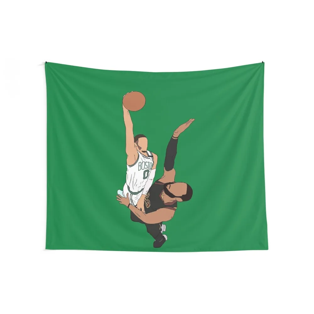 Jayson Tatum Dunks On LeBron Tapestry Decoration Bedroom Wall Hanging Bedrooms Decor Home Decorating Tapestry