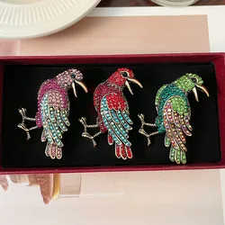 SHMIK Fashion Exquiste Full Crystal Vivid Bird Brooches For Womens's Clothing Coat Elegant Vintage Animal Accessories Pins