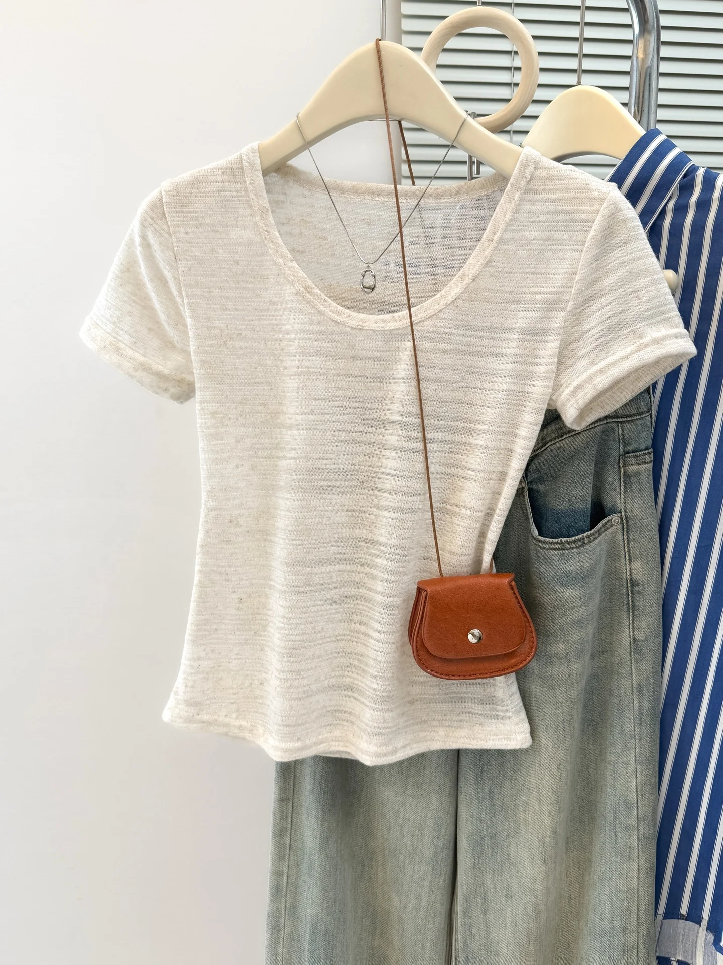 Chic Sweet Spicy Short Sleeve U-Neck T-Shirt Women Summer Thin Semi-Transparent Slim Fit Base Shirt Korean Style Half Sleeve ...