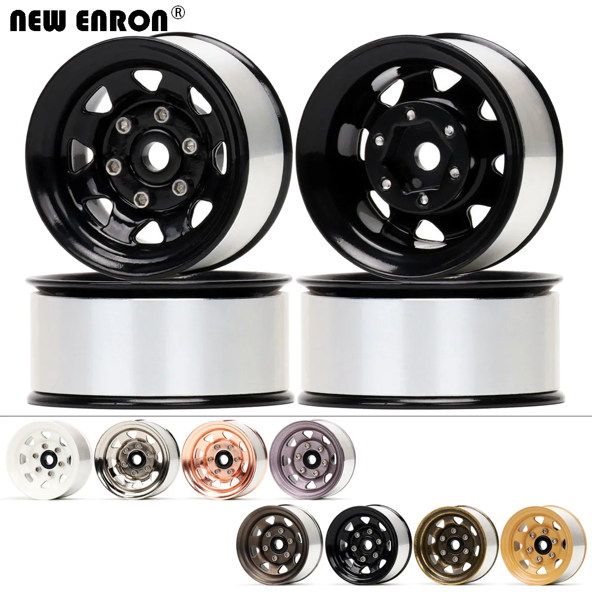 ใหม่ Enron อะลูมินัมอัลลอย1.55 "46mm ขอบดุมล้อ beadlock สำหรับ mobil RC 1/10 D90 TF2 Tamiya CC01 LC70 MST Jimny Axial 90069