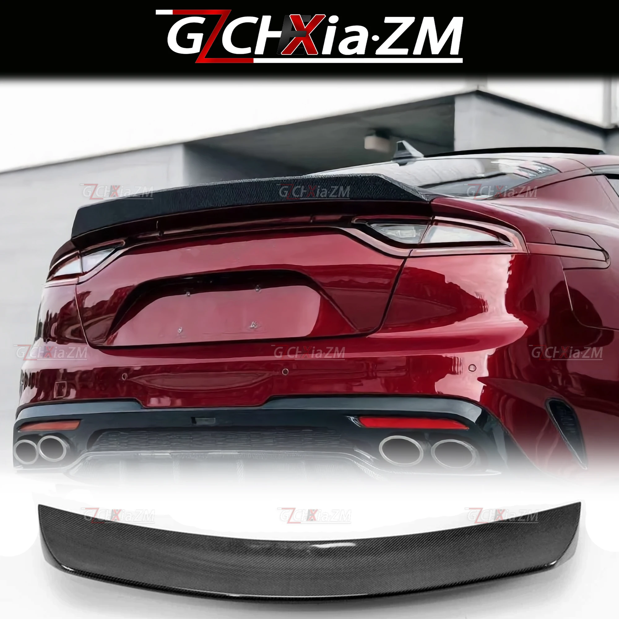 For 2014-2023 Kia Stinger K8 Rear Spoiler Carbon Fiber Trunk Lid Diffuser Aerodynamic Kit Wing Accessories