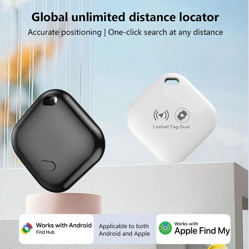 Mini GPS Tracker Smart Tag Apple Android Dual System Find My Global Locator Pet Wallet Car Elderly Kids Anti Lost Finder