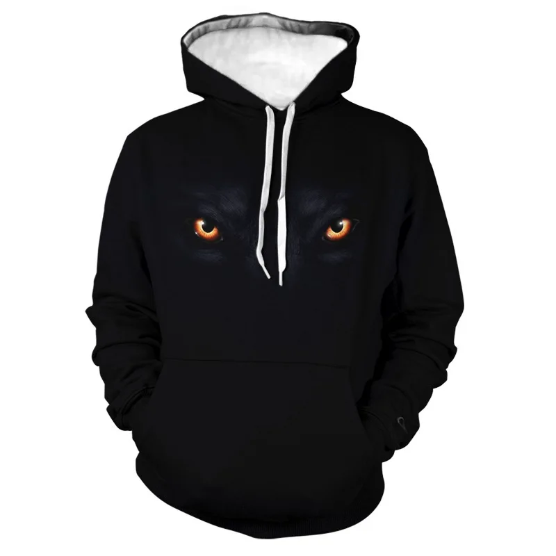 

Spring and Autumn New Animal Wolf 3D Printed Beast Pattern Jacket European and American Men's Hooded