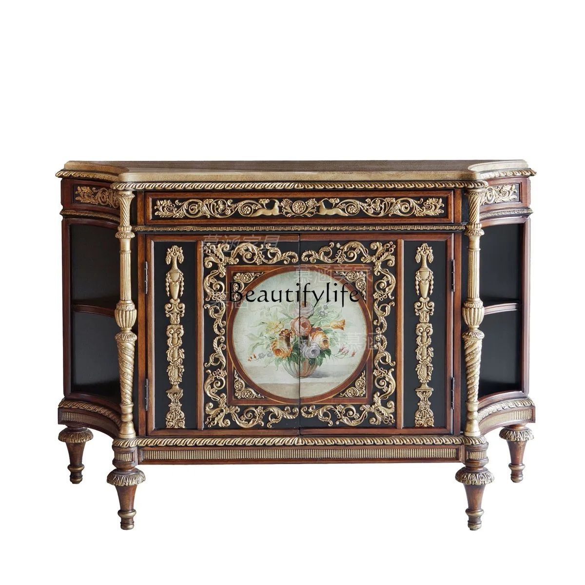 

-*American solid wood entrance shoe cabinet locker