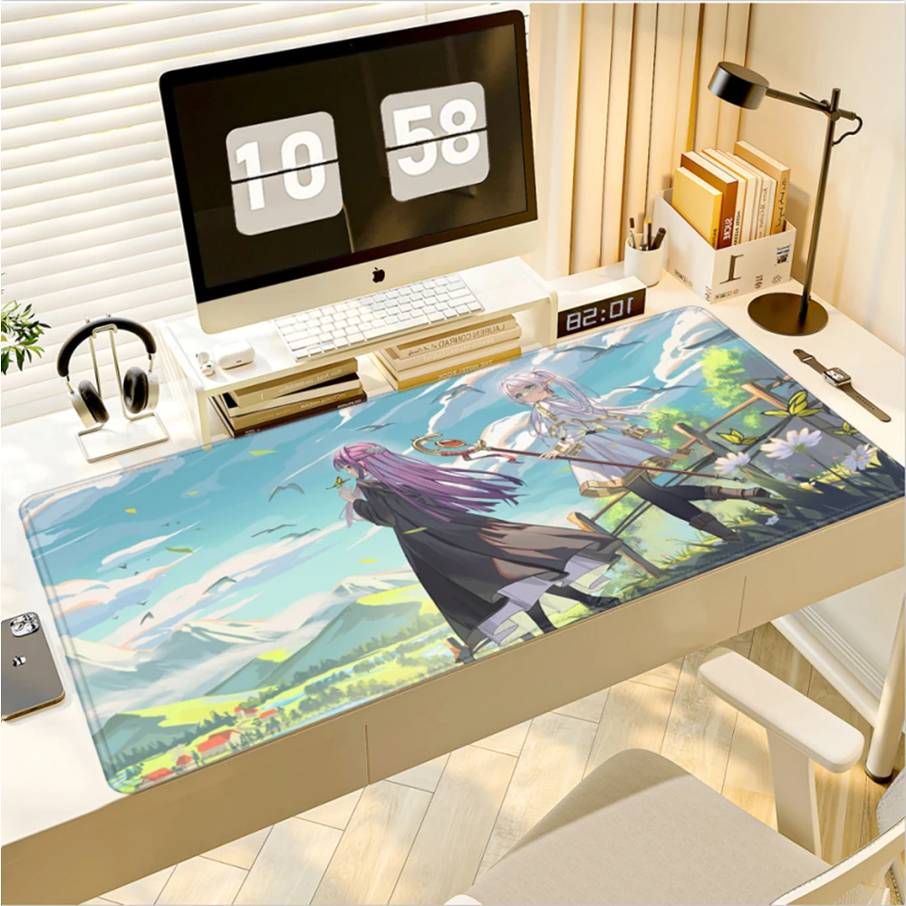 90 x 40 cm Frieren Beyond Journey's End Sousou No Frieren XXL-Mauspad, großes, rutschfestes Tastatur-Schreibtischpad für Computer und Laptop