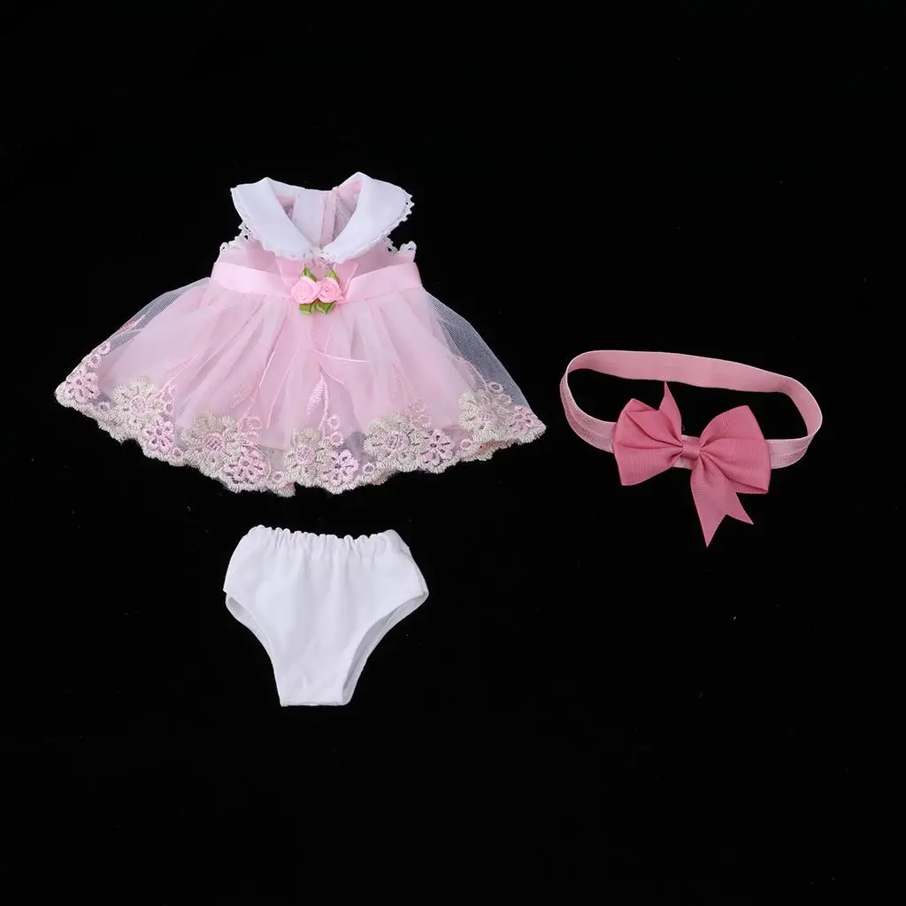 Saia de vestido de renda feita à mão para boneca de salão de 40 cm e 16 polegadas