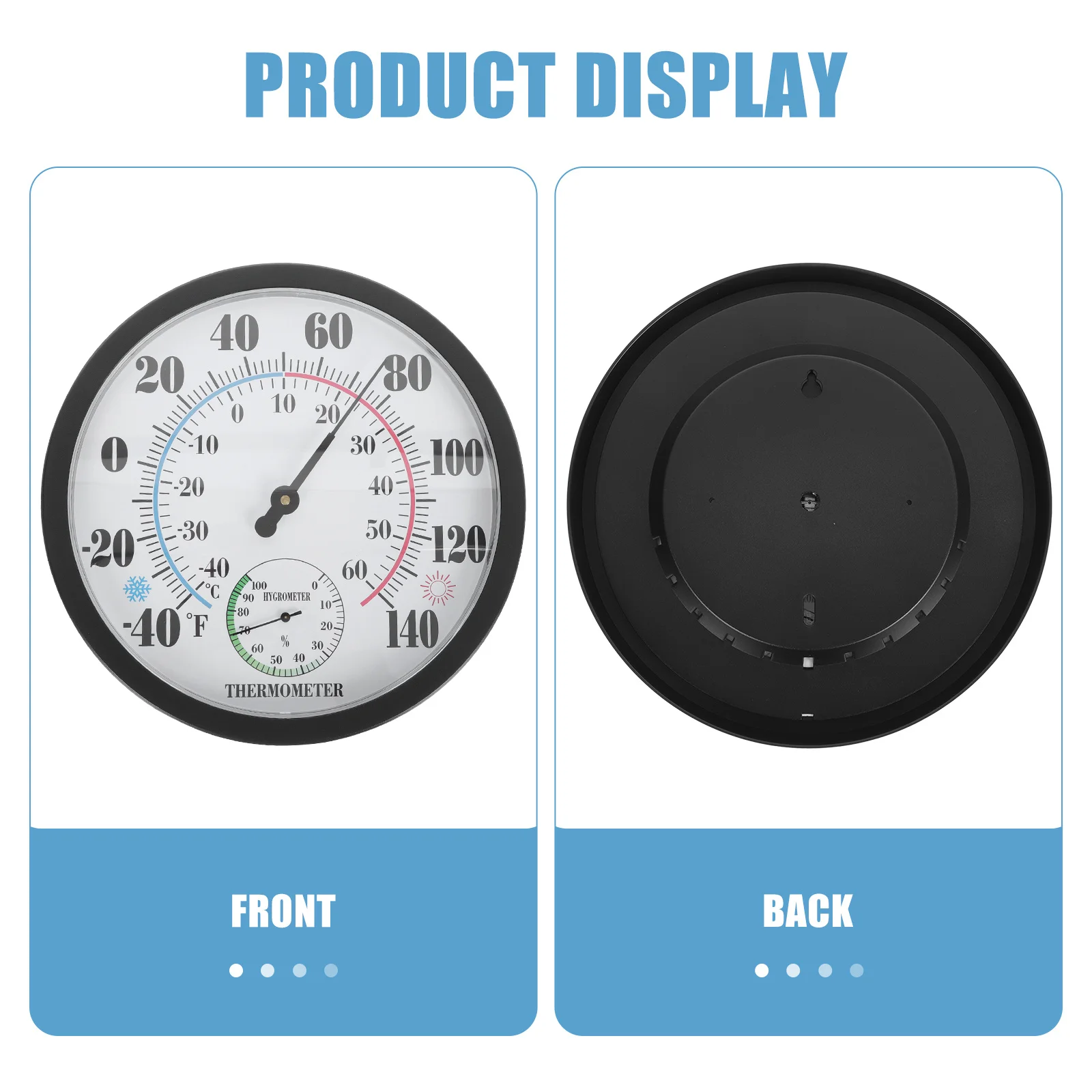 

1pc Wall Thermometer Hanging Hygrometer Hygrometer 2-In-1 Temperature Humidity Gauge For Home Garden Patio Waterproof