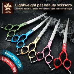 Professional Dog Grooming Scissors, Pet Scissors, Japan 440C Shear for Teddy Hair Trimming with Alloy Handle, 6.0 