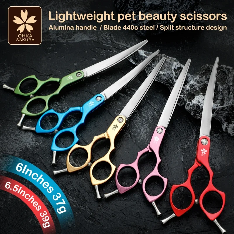 Professional Dog Grooming Scissors, Pet Scissors, Japan 440C Shear for Teddy Hair Trimming with Alloy Handle, 6.0 