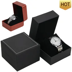 Watch Storage Box PU Single Watch Display Case Organizer Watch Holder Travel Jewelry Organizer For Women Men Gift
