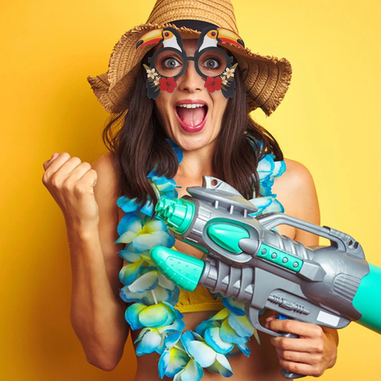 

12pcs Paper Glasses Frame Hawaii Party Glasses Tropical Fancy Dress Props Luau Party Prop Hawaiian Sunglasses Frame Eyewear