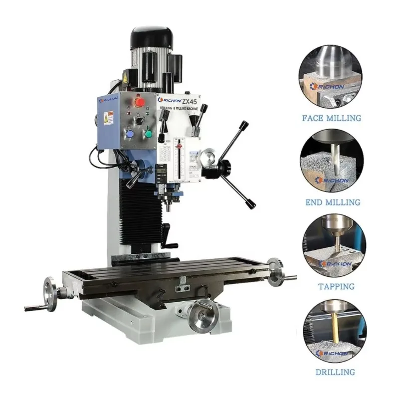 

ZX45G Desktop Metal Milling Drilling Machine Square Column Gear-head Mill Machines 16mm-45mm Mini Drilling And Milling Machine