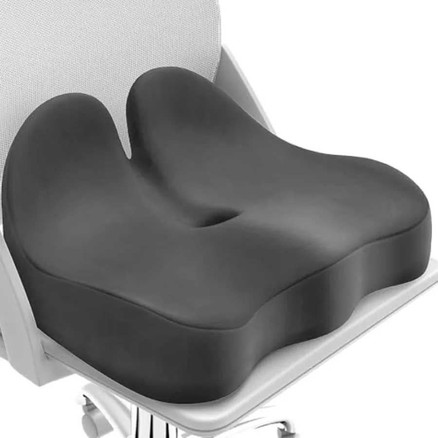 

Подушка для сиденья из пены с эффектом памяти для офисных кресел/автомобилей/длительных поездок/стульев для работы/игровых кресел, размер X-Large, для людей страдающих от ишиаса и проблемами с позвоночником