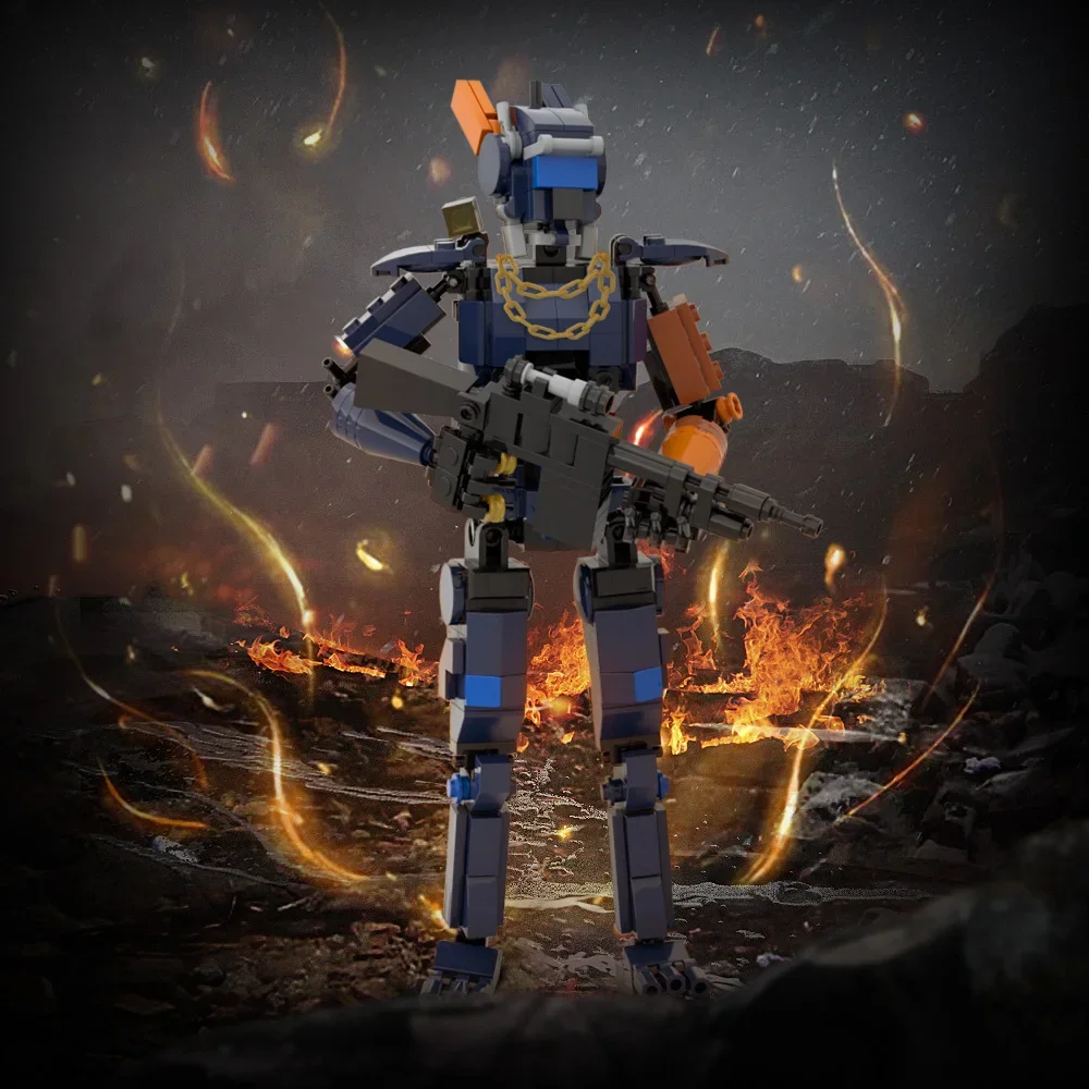 MOC diy Mecha Chappies Armor-plated Sci-fi Action Movie Warriors Robot Building Blocks Kits Toy for Chidildren Birthdays Gifts