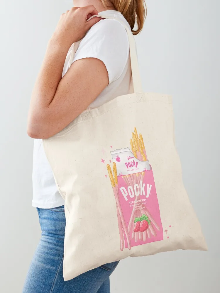 

Strawberry Pocky Tote Bag shopper bag women canvas screen bags cloth bags women