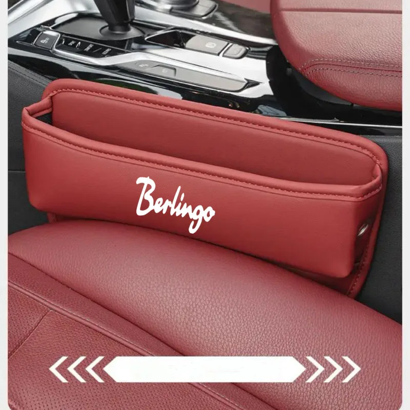 Boîte de rangement pour crevasses en cuir pour siège de voiture, Cristaux, Berlingo, Accessoires auto