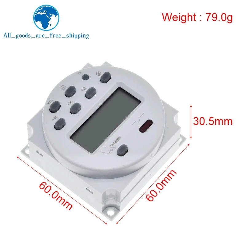 Imagem -06 - Tzt-lcd Interruptor de Tempo com Caixa à Prova d Água Relé de Lâmpada de Rua Billboard Fonte de Alimentação Temporizada Cn101a 12v 24v 110v 220v