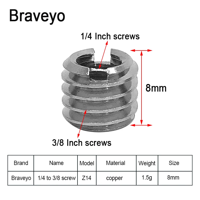 1/4 M6 to 3/8 inch Camera Universal Conversion Screws Nut Tripod Monopod Ballhead Photography Accessories Mount Adapter Switch