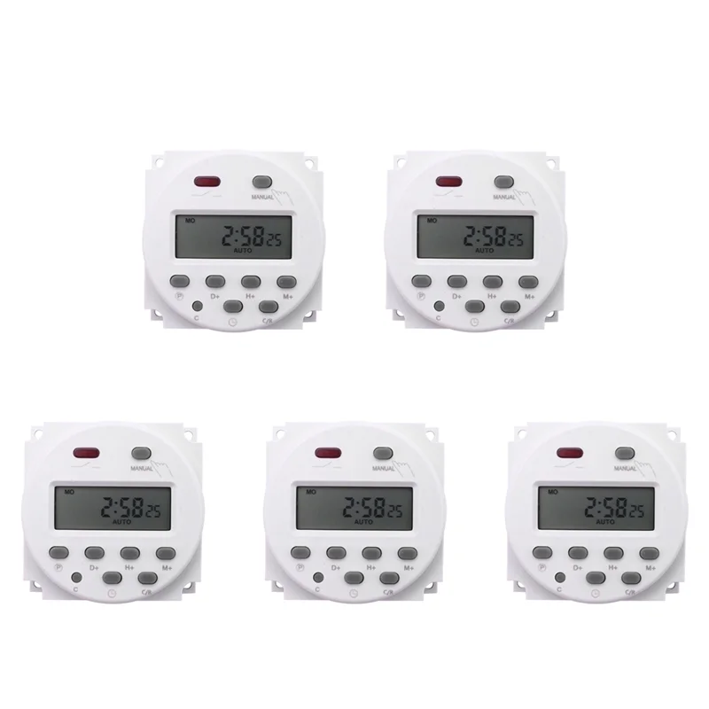 

YLS-5X Новый ЖК-дисплей с цифровым управлением, программируемый таймер постоянного тока 12 В 16 А, реле времени