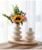 1/2Pcs Ceramic Vase,Off Round Modern Dried Flower Vase,Pampas Flower Boho Home Decor Vase For Centerpiece Wedding Dinner Table 16