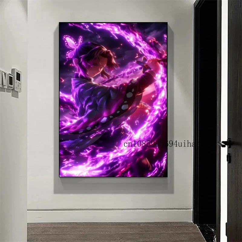 Anime demon slayer kamado tanjirou nezuko personagem cartazes arte da parede imagem moderna casa decoração do quarto das crianças pintura em tela